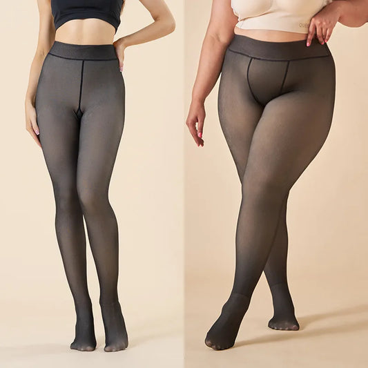 Ello Season™ Invisible Fleece "Fake Skin" Tights | Thermal Sculpting Leggings (-15°C)
